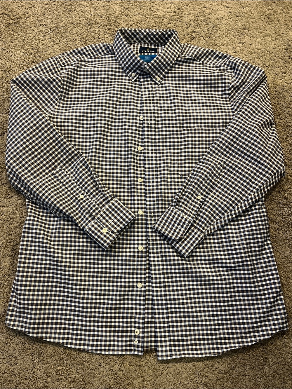 Stafford Casual Button Down  Shirt-size XL 17-171/2 34-35